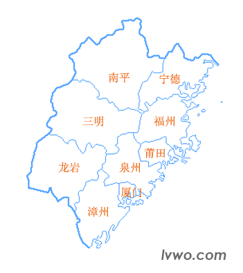 福建省行政区划地图