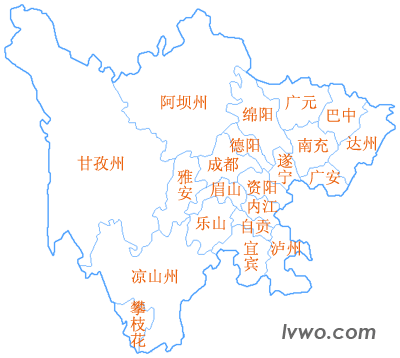 四川省行政区划地图
