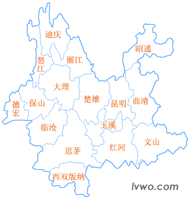 云南省行政区划地图